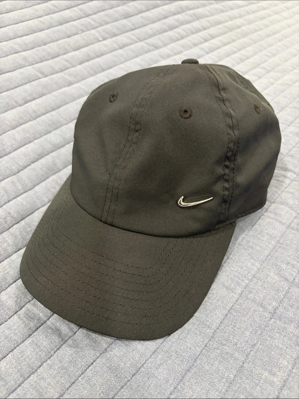 Black Nike Adjustable Hat with Silver Accent